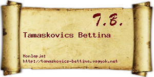 Tamaskovics Bettina névjegykártya
